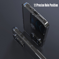 Luksusowe szkło hartowane przezroczyste etui do iPhone 14 11 12 13 Pro XS Max 13 Mini X XR przezroczyste twarde etui do iPhone 7 8 Plus Fundas 6